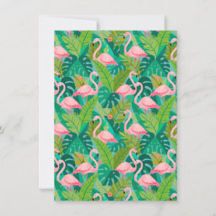 Tropische Roze Flamingo's Jungle Loof Bedankkaart