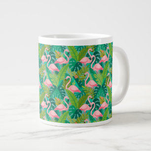 Tropische Roze Flamingo's Jungle Loof Grote Koffiekop
