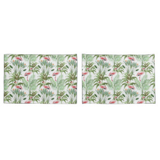 Tropische roze flamingos kussensloop