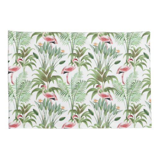 Tropische roze flamingos kussensloop (Achterkant-Rechts)