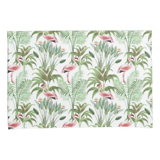 Tropische roze flamingos kussensloop (Voorkant-Rechts)