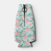 Tropische roze Flamingos Lagoon gepersonaliseerd Flesjeskoeler (Achterkant)