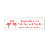 Tropische Roze Flamingo's Liefde - Bruiloft Strand Etiket (Voorkant)