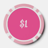 Tropische roze flamingo's palmbomen gepersonalisee poker chips (Achterkant)