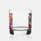 Tropische roze flamingo's palmbomen gepersonalisee whisky glas (Rechts)