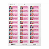 Tropische Roze Flamingo's Palmbomen Retouradres Etiket (Full Sheet)