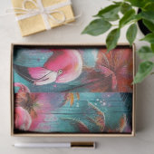 Tropische Roze Flamingo's Palmbomen Zon Decoupage Tissuepapier (Geschenk)