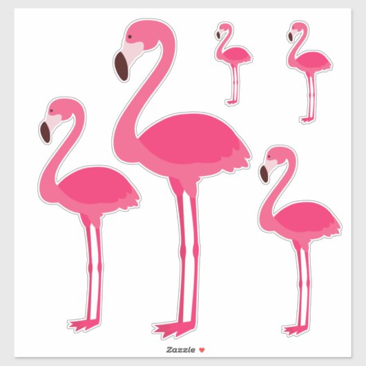 Tropische roze flamingos sticker (Vel)