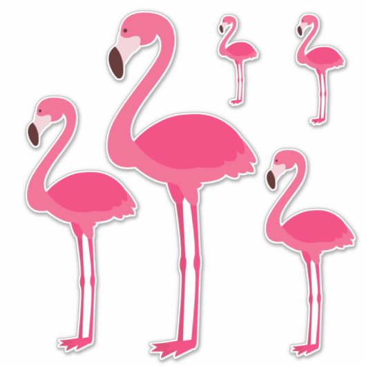 Tropische roze flamingos sticker (Voorkant)