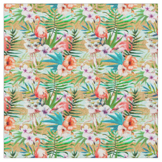 Tropische roze flamingos stof