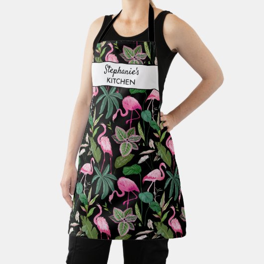 Tropische roze flamingvogel, voeg naam, de Tekst v Schort (Insitu)