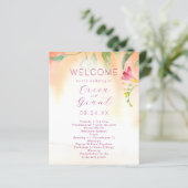 Tropische Roze Freesia Waterverf Wedding Budget (Staand voorkant)