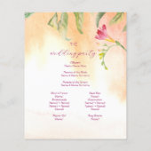 Tropische Roze Freesia Waterverf Wedding Budget (Achterkant)