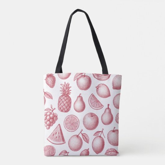 Tropische Roze Fruit Canvas tas (Achterkant)