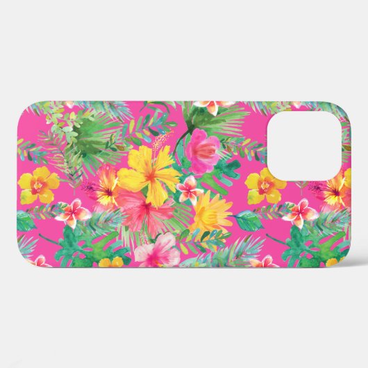 Tropische roze & gele Hibiscus Bloemen Case-Mate iPhone Case (Achterkant (horizontaal))