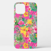 Tropische roze & gele Hibiscus Bloemen Case-Mate iPhone Case (Achterkant)