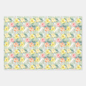 Tropische roze gele Hibiscus Flowers Inpakpapier Vel (Voorkant 2)