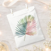 Tropische roze groene blad bruiloft bedankzakje (Geknipt)