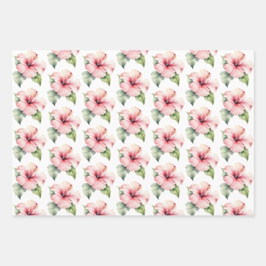 Tropische roze groene blad bruiloft inpakpapier vel (Voorkant 3)