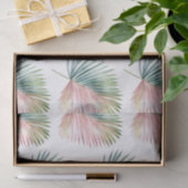 Tropische roze groene blad bruiloft tissuepapier (Geschenk)