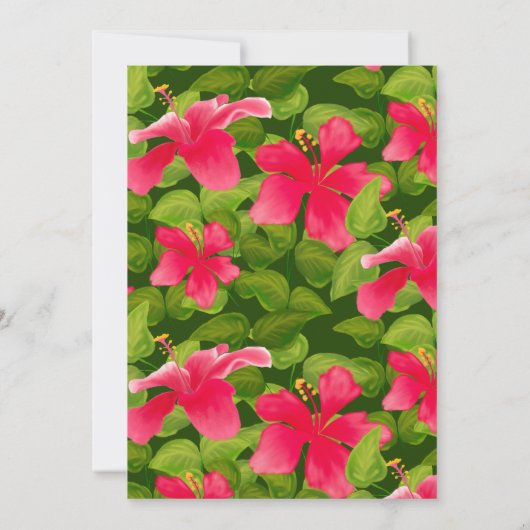 Tropische Roze Hawaiiaanse Hibiscus Aloha We hebbe Aankondiging (Achterkant)