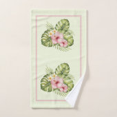 Tropische roze hibiscus bad handdoek (Handdoek)