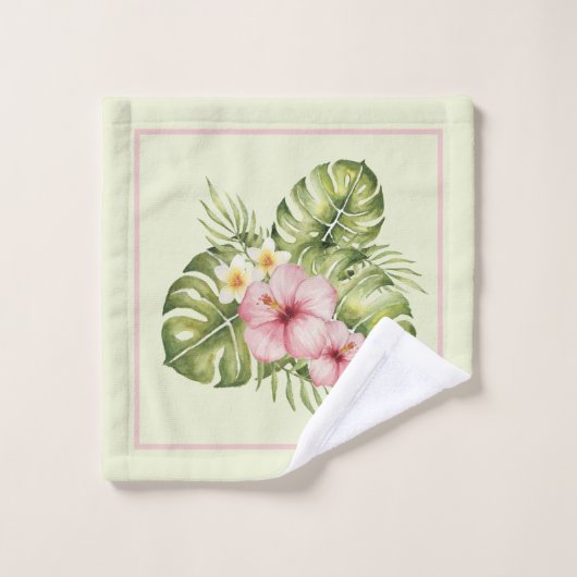Tropische roze hibiscus bad handdoek (Wasdoekje)