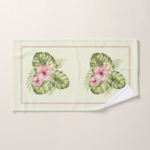 Tropische roze hibiscus bad handdoek (Handdoek)