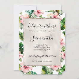 Tropische Roze Hibiscus Bloem Kaart