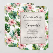 Tropische Roze Hibiscus Bloem Kaart (Voorkant / Achterkant)