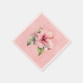 Tropische Roze Hibiscus Bloem Servet (Hoek)