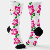 Tropische Roze Hibiscus Bloem Thunder_Cove Sokken (Gebogen)