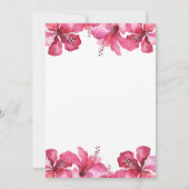 Tropische Roze Hibiscus Bloemen Hawaiiaanse Uitnod Kaart (Achterkant)