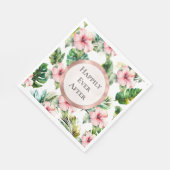 Tropische Roze Hibiscus Bloemenbruiloft Servet (Hoek)