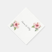 Tropische Roze Hibiscus Bloemenbruiloft Servet (Hoek)