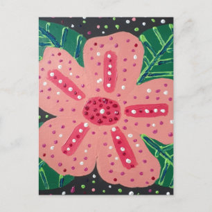 Tropische roze hibiscus briefkaart