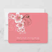 Tropische Roze Hibiscus Bruiloft Dank u Opmerking Notitiekaartje (Achterkant)