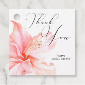 Tropische Roze Hibiscus Dank u Bedankjes Labels (Voorkant)