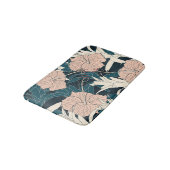 Tropische roze hibiscus, donkere achtergrond badmat (Gekanteld)