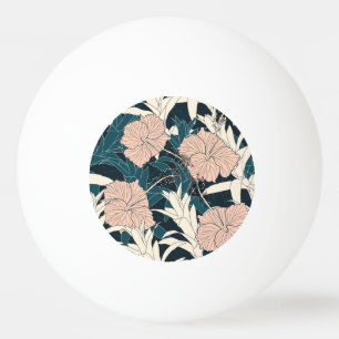 Tropische roze hibiscus, donkere achtergrond pingpongbal