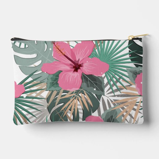 Tropische roze hibiscus etui (Achterkant)