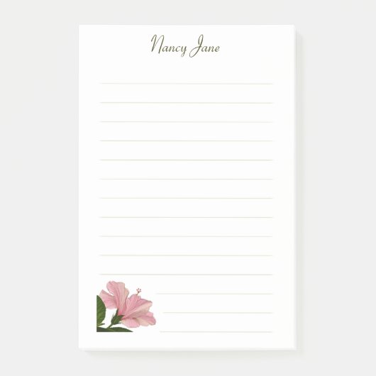 Tropische roze hibiscus Floral fotografie Post-it® Notes (Voorkant)