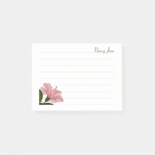 Tropische roze hibiscus Floral fotografie Post-it® Notes (Voorkant)