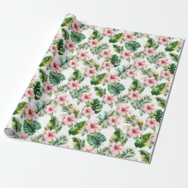 Tropische roze Hibiscus Flowers Cadeaupapier
