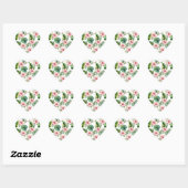 Tropische roze Hibiscus Flowers Hart Sticker (Vel)