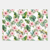 Tropische roze Hibiscus Flowers Inpakpapier Vel (Voorkant)