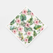 Tropische roze Hibiscus Flowers Servet (Hoek)
