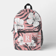 Tropische roze hibiscus gepersonaliseerd monogram
