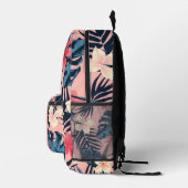 Tropische roze hibiscus gepersonaliseerd monogram bedrukte rugzak (Rechts)