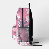 Tropische roze hibiscus gepersonaliseerd monogram bedrukte rugzak (Rechts)